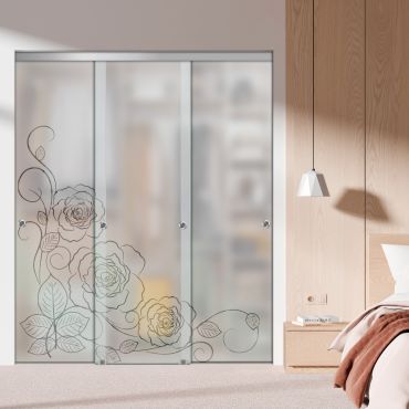 3 Panel Frameless Closet Glass Sliding Bypass Door Fsg3-1532