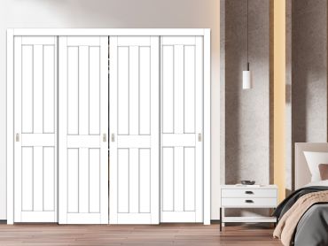 4 Leaf Handcrafted Bypass Sliding Closet Door HSSB- 0273