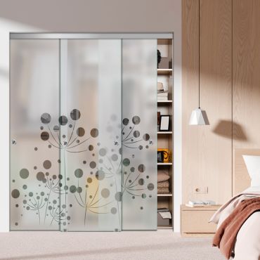 3 Panel Frameless Closet Glass Sliding Bypass Door Fsg3-1533