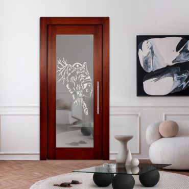 Self Closing Pivot Wooden Mirror Door PWMD-1734