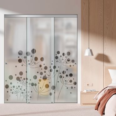 3 Panel Frameless Closet Glass Sliding Bypass Door Fsg3-1533