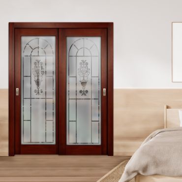 2 Leaf Premium Line Bypass Sliding Closet Door with Hardware & Frosted SD - 1641