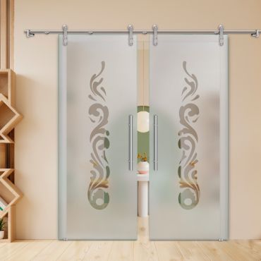 Double Sliding Barn Glass Door ALU100 ASB2-1984
