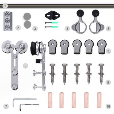 Stainless Steel Barn Door Hardware Set for Sliding Wood Doors SH-SS-0144