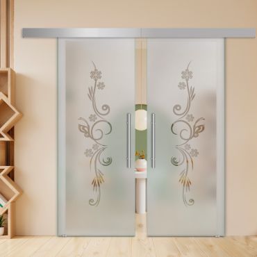 Double Sliding Barn Glass Door ALU100 ASB2-1985