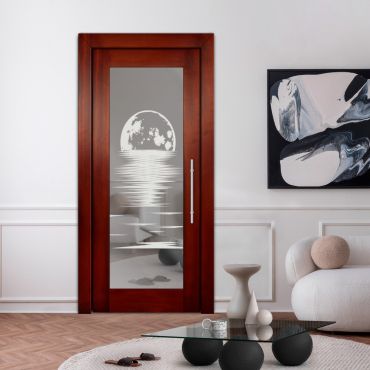 Self Closing Pivot Wooden Mirror Door PWMD-1735