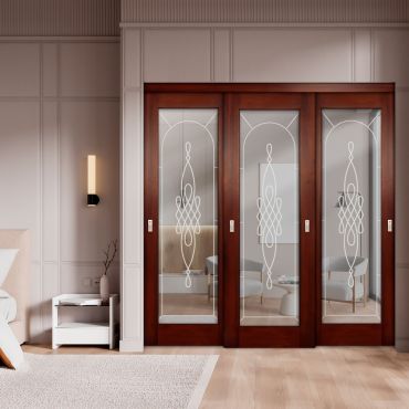 3 Leaf Premium Line Bypass Sliding Closet Door with Mirror Insert SD-1611