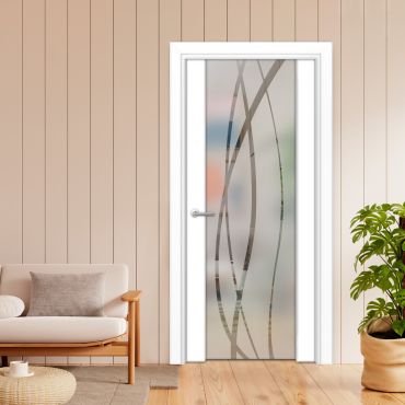 Solid Wood Hinged Door with Glass Insert HWDI-1835