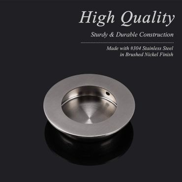 Stainless Steel Round Recessed Handle Flush Pull Design
