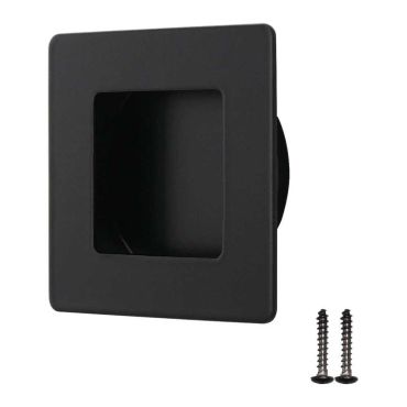 Sleek Black Steel Door Handle Contemporary Flush Pulls