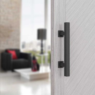 12 Inch Barn Door Pull in Black Rustic Finish