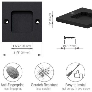 Matte Black Door Finger Pulls