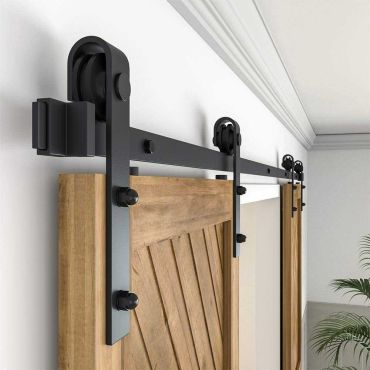 Black Surface Antique Style Hardware for Double Doors & Black Surface