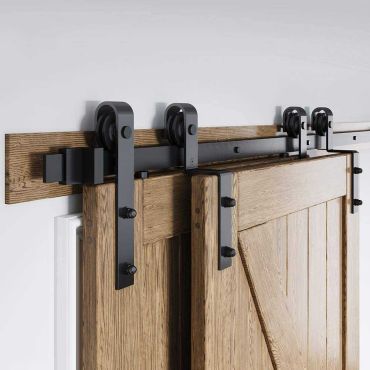 6ft Bypass Barn Door Sliding Hardware Set