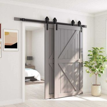 Black Hardware Kit for 6' Sliding Bypass Door