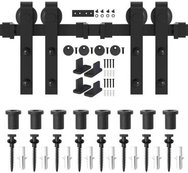 Black Surface Antique Style Hardware for Double Doors & Black Surface