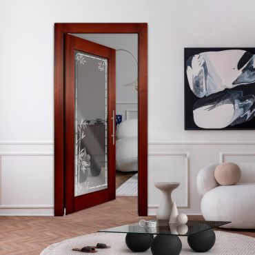 Self Closing Pivot Wooden Mirror Door PWMD-1736