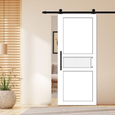 Flush Sliding Barn Door with CNC Engraving CCD-1247