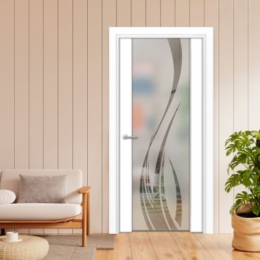 Solid Wood Hinged Door with Glass Insert HWDI-1836