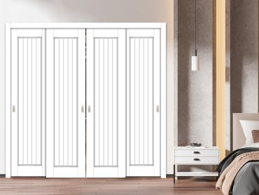 4 Leaf Handcrafted Bypass Sliding Closet Door HSSB- 1913