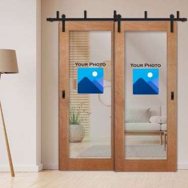 2 Leaf Sliding Barn Bypass Doors Customized (With Your Photo) BGD-0241