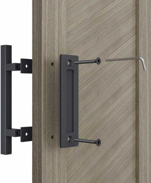 12 Inch Barn Door Pull in Black Rustic Finish