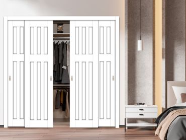 4 Leaf Handcrafted Bypass Sliding Closet Door HSSB- 1915