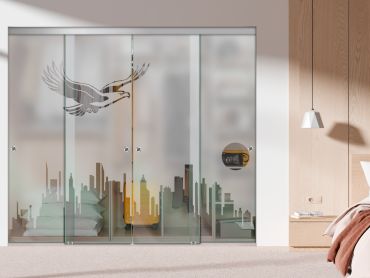 4 Panel Frameless Closet Glass Sliding Bypass Door Fsg4-1565