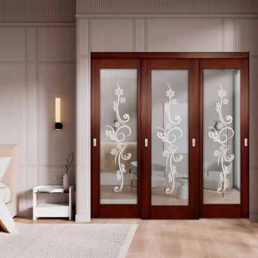 3 Leaf Premium Line Bypass Sliding Closet Door with Mirror Insert SD-1614