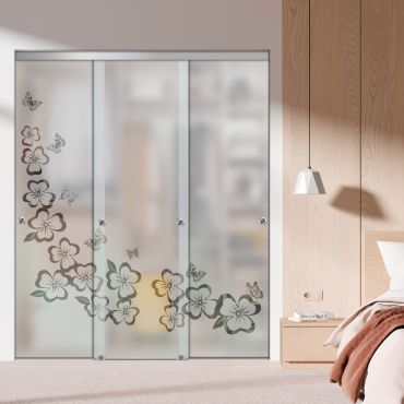 3 Panel Frameless Closet Glass Sliding Bypass Door Fsg3-1537