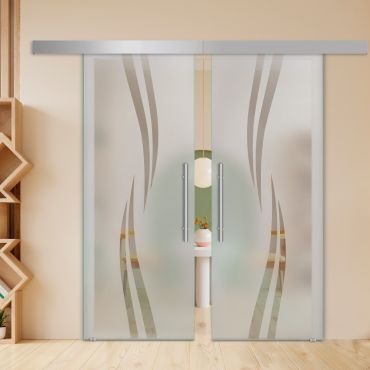 Double Sliding Barn Glass Door ALU100 ASB2-1992