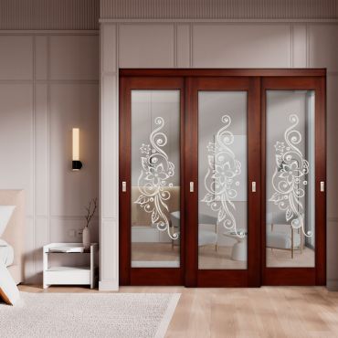 3 Leaf Premium Line Bypass Sliding Closet Door with Mirror Insert SD-1615