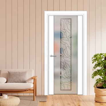Solid Wood Hinged Door with Glass Insert HWDI-1839
