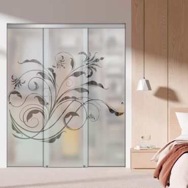 3 Panel Frameless Closet Glass Sliding Bypass Door Fsg3-1538