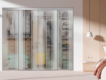 4 Panel Frameless Closet Glass Sliding Bypass Door Fsg4-1567