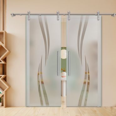 Double Sliding Barn Glass Door ALU100 ASB2-1992