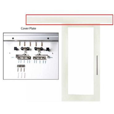 Wood Sliding Barn Door Hardware Set with Cover Plate