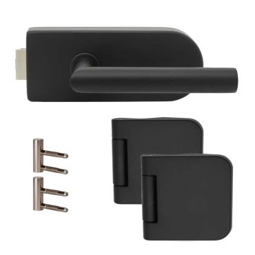 Black Matte Single-Hinge for Interior Glass Doors