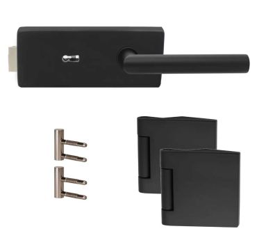 Interior Glass Doors with Black Matt Single Hinge