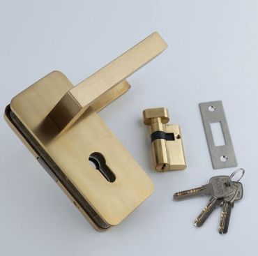  Golden Glass Door Lock for Office