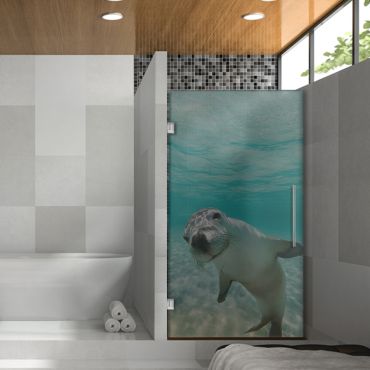Digital Printing Frameless Glass Shower Door & Starfish Design Dpgd - 0739
