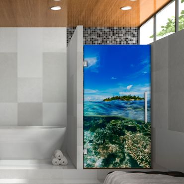 Digital Printing Frameless Glass Shower Door & Starfish Design Dpgd - 0740