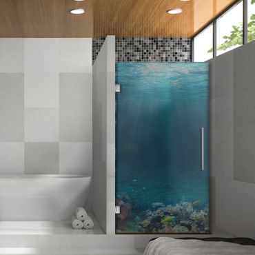 Digital Printing Frameless Glass Shower Door & Starfish Design Dpgd - 0741
