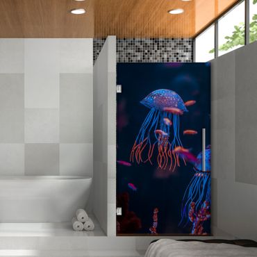 Digital Printing Frameless Glass Shower Door & Starfish Design Dpgd - 0743