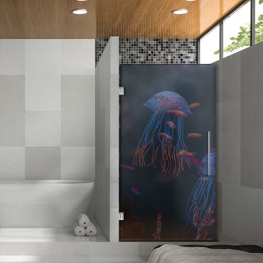 Digital Printing Frameless Glass Shower Door & Starfish Design Dpgd - 0743