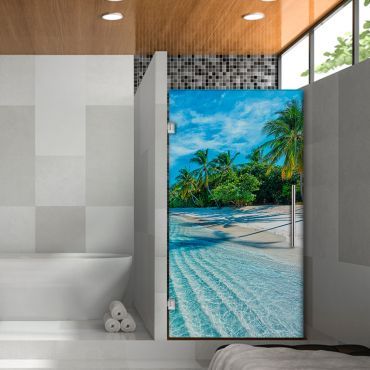 Digital Printing Frameless Glass Shower Door & Starfish Design Dpgd - 0744