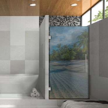 Digital Printing Frameless Glass Shower Door & Starfish Design Dpgd - 0744