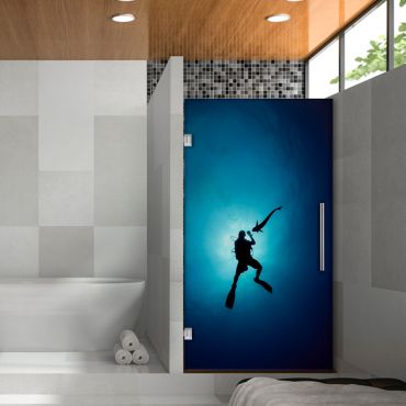 Digital Printing Frameless Glass Shower Door & Starfish Design Dpgd - 0731