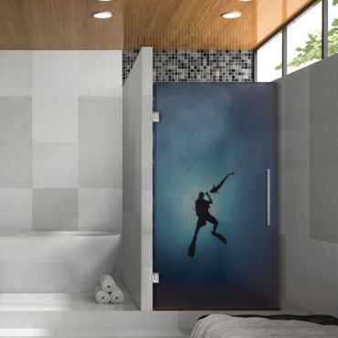Digital Printing Frameless Glass Shower Door & Starfish Design Dpgd - 0731