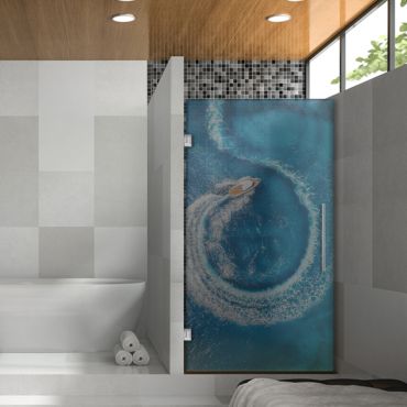 Digital Printing Frameless Glass Shower Door & Starfish Design Dpgd - 0747